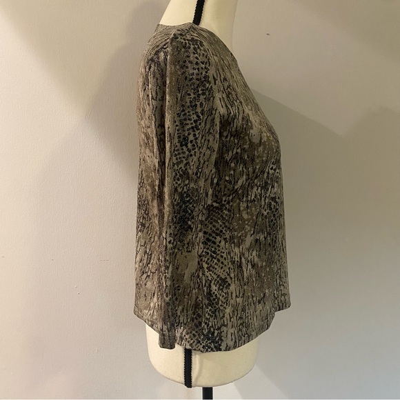 Y2k metallic snake print long sleeve top - Picture 3 of 6